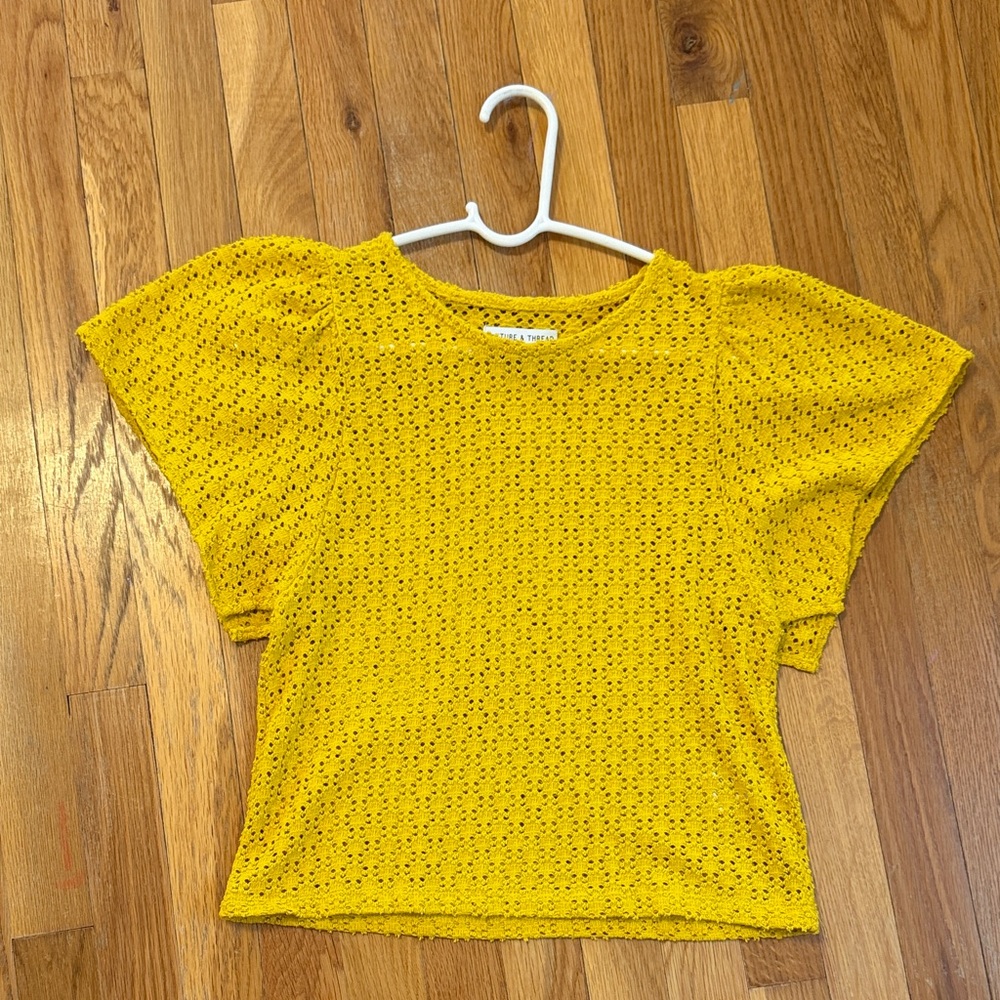 Yellow Eyelet Top by Madewell
